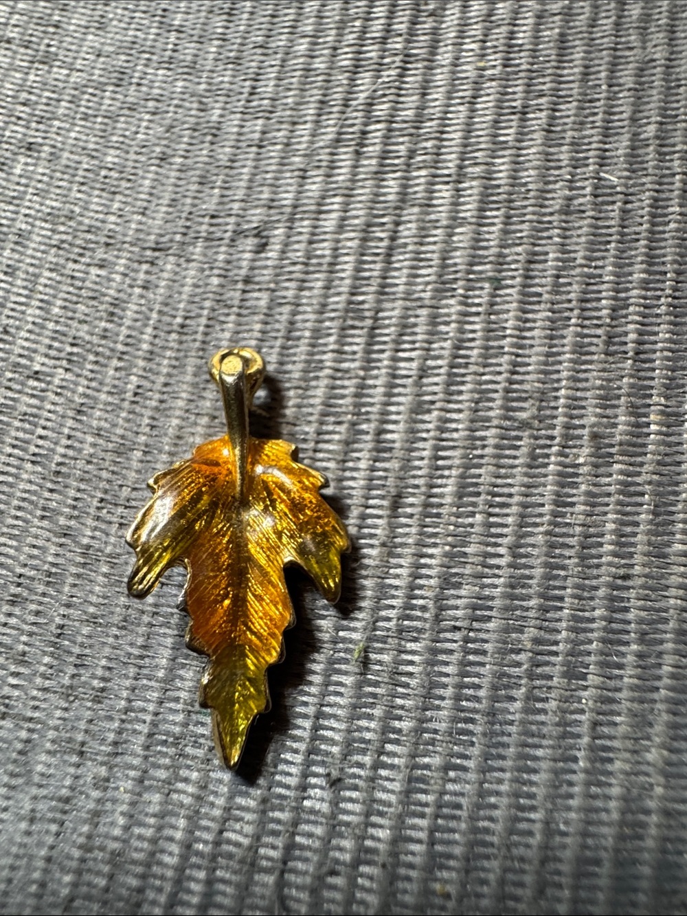 Vintage Gold Leaf Pendant Necklace Charm